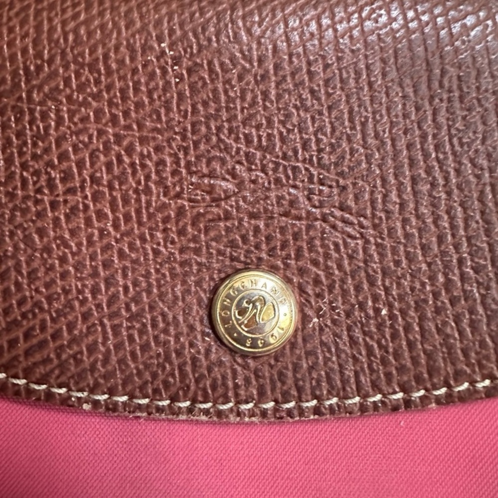 🌹 Longchamp Pink Medium Tote Leather Bag with CutieBuddie Charm - Picture 4 of 13